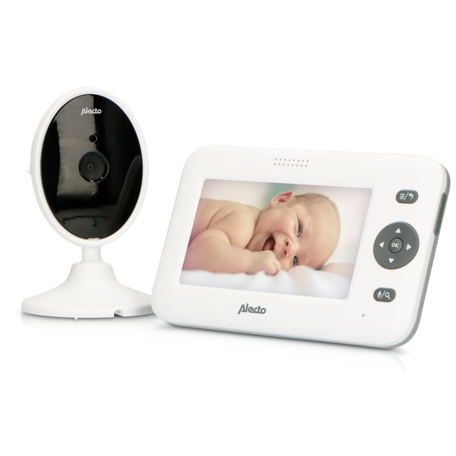 Alecto Video baby monitor with 4.3" colour display, white