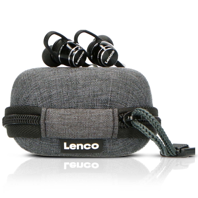 Lenco Sweatproof Bluetooth® headphones including power bank case Black