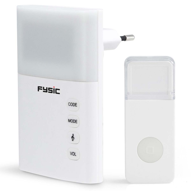 Fysic Wireless doorbell with flashing light White