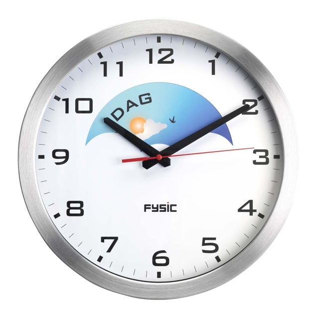 Fysic Analogue dementia clock aluminium