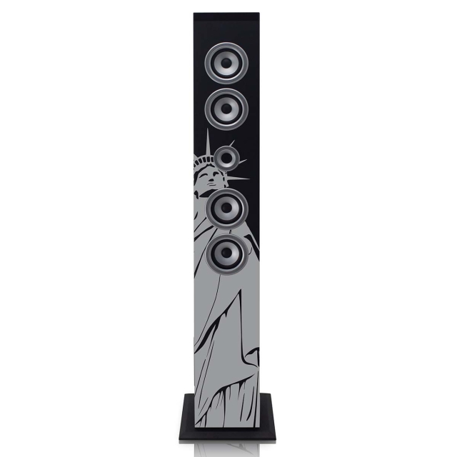 ICES Tower speaker, bt, pll fm, usb, print
