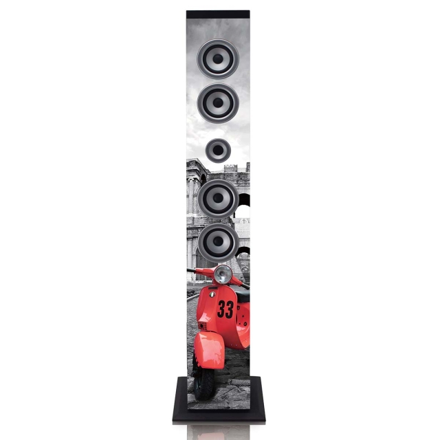 ICES Tower speaker, bt, pll fm, usb, print