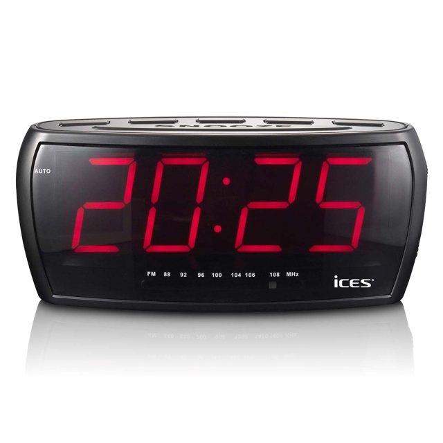 ICES FM clock radio with jumbo display