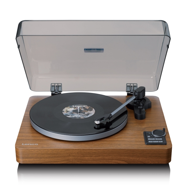 Lenco Fully automatic record player with Bluetooth® transmission and pre-amplifier Metal turntable platter and tonearm Wood