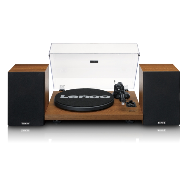 Lenco Record player with built-in amplifier and Bluetooth® plus 2 external speakers Wood
