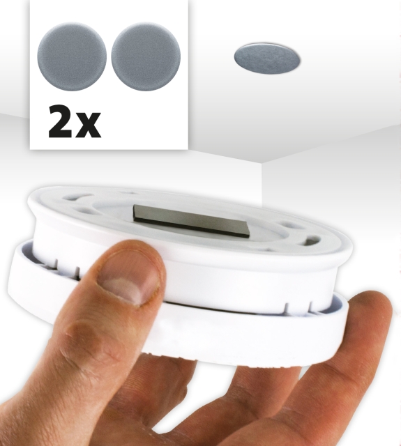 Alecto Magnetic mounting kit for smoke + CO detectors 2 pcs