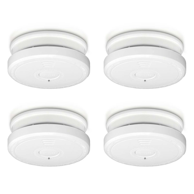 Alecto Smoke detector with hush button 4-pack White
