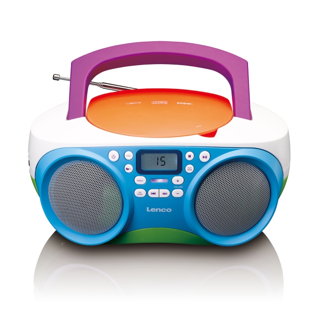 Lenco Portable FM Radio and CD/USB-player Multi colour