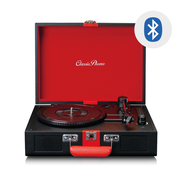 Lenco Record Player with Bluetooth® reception and built in speakers Black / Red