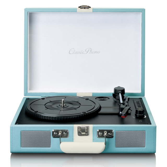 Lenco Record Player with Bluetooth® reception and built in speakers Blue / White