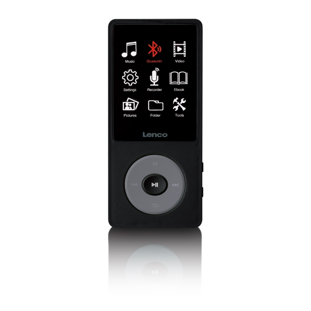 Lenco MP3/MP4 player with Bluetooth® and 8 GB internal memory Black