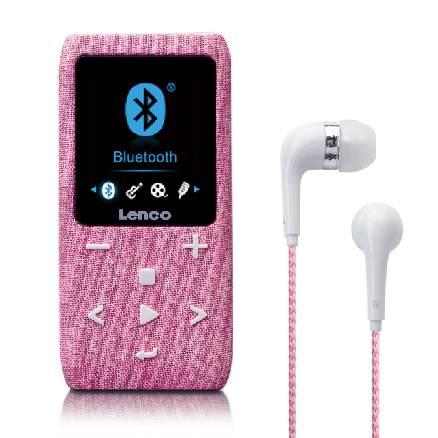 Lenco MP3/MP4 Player with Bluetooth® 8 GB Micro SD Card Pink