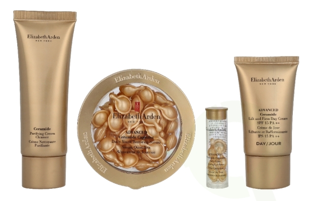 Elizabeth Arden E.Arden Twist & Lift Quartet Advanced Ceremide Capsules Set 94.2 ml Cream Cleanser 50ml/Restoring Serum 28ml/Eye Serum 1.2ml/Day Cream 15ml