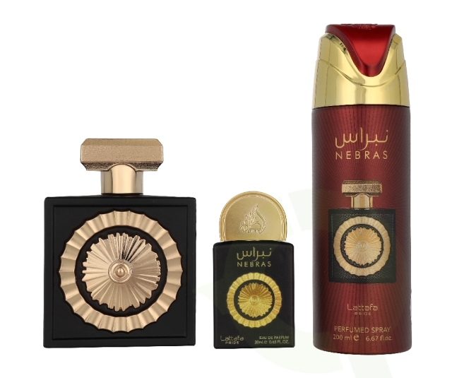 Lattafa Pride Nebras Giftset 320 ml Edp Spray 100ml/Edp Spray 20ml/Deo Spray 200ml