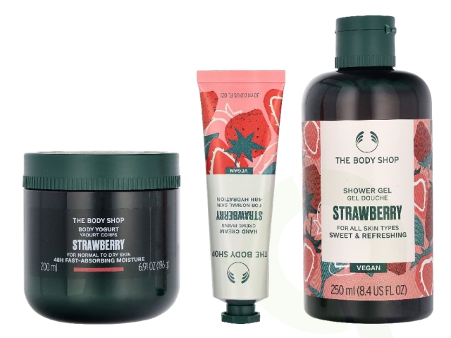 The Body Shop G3 Small Strawberry Giftset 140 ml Hand Cream 30ml/Body Butter 50ml/Shower Cream 60ml
