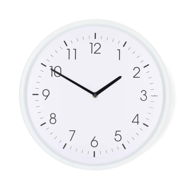 Nedis Wall Clock | Diameter: 360 mm | ABS | Silent movement | White