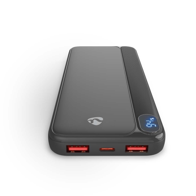 Nedis Powerbank | 10000 mAh | 1.5 / 1.67 / 2.0 / 2.22 / 3.0 A | Number of outputs: 3 | Output connection: 1x USB-C™ / 2x USB-A | Input connection: 1x USB-C™ | PD3.0 20W | Lithium-Polymer | Display