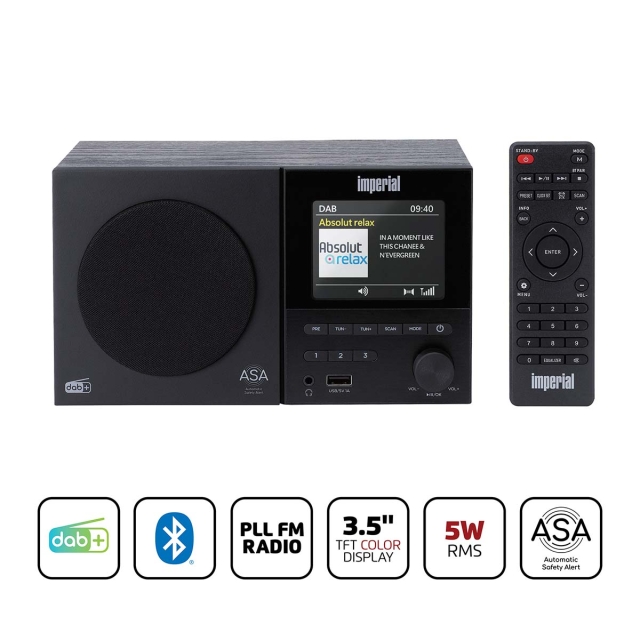 imperial DABMAN-120BK DAB+, FM radio with BT,RC