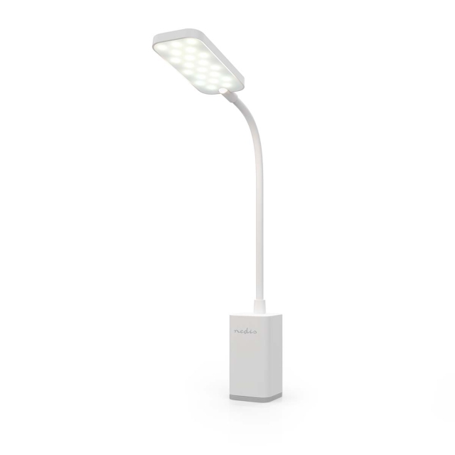 Nedis LED Desk Lamp | Dimmable | 1 Light Mode | 90 lm | Rechargeable | Touch Function | White