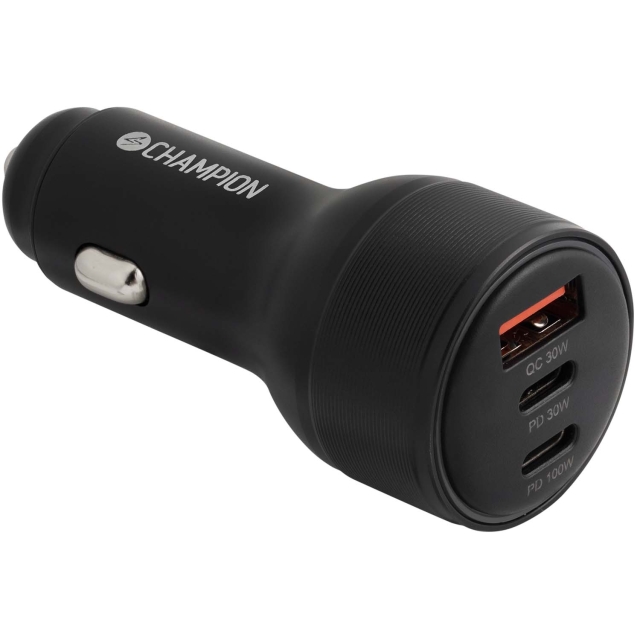 Champion Billaddare 130W 3-port QC/PD Svart