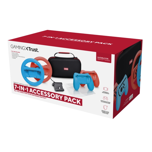 Trust GXT1249 7-IN-1 Accessory Pack for NSW - Multicoloured - 55 mm (H) x 145 mm (D) x 270 mm (W)