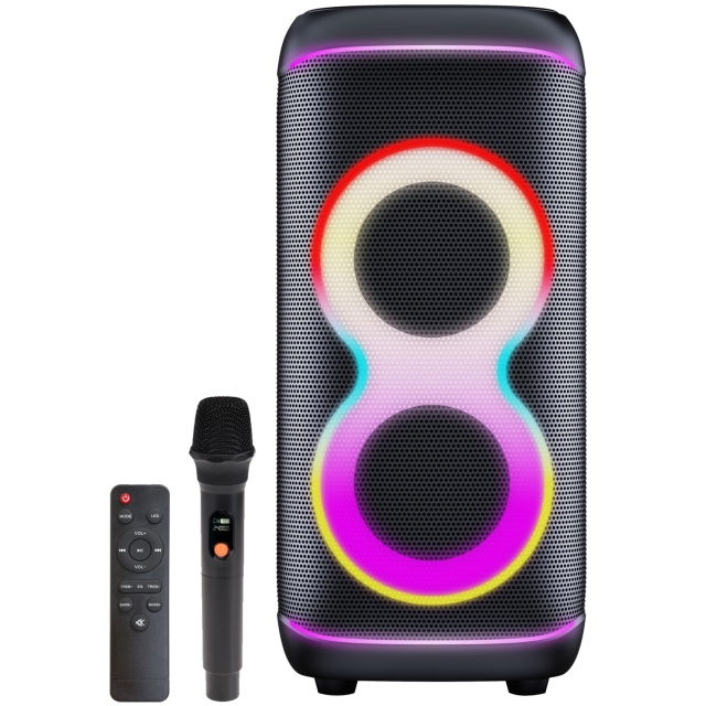 Denver Högtalare Bluetooth 2x6,5" woofers 100W Batteri LED-ljus BPS-370 Svart