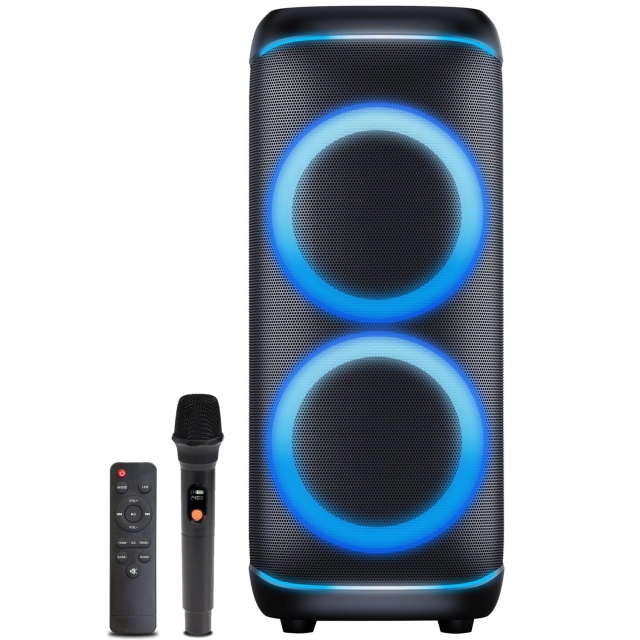 Denver Högtalare Bluetooth 2x10" woofers 200W Batteri LED-ljus BPS-470 Svart