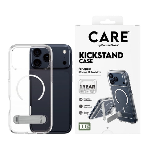 PanzerGlass - CARE Feature Case Transparent w. Kickstand & MagSafe - iPhone 17 Pro Max