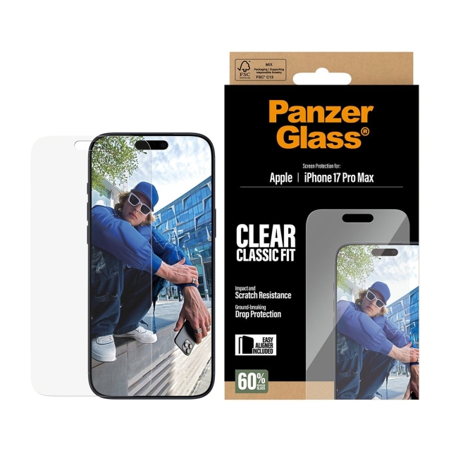 PanzerGlass - Screen Protector iPhone 17 Pro Max - Classic Fit w. EasyAligner