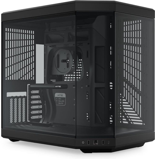 Hyte Y70 Black ATX case with a panoramic window, black