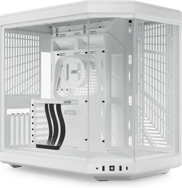 Hyte Y70 Snow White ATX case with a panoramic window, white