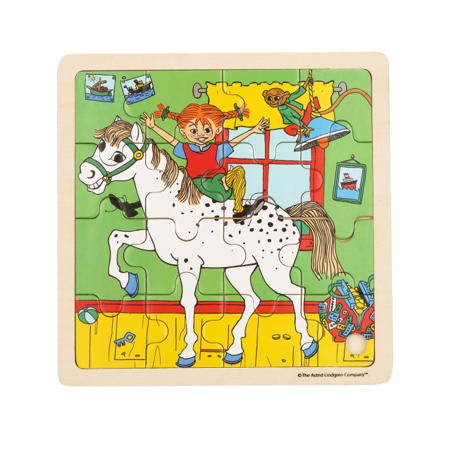 ASTRID LINDGREN Puzzle 16 Pcs Pippi Longstocking - Square Horse
