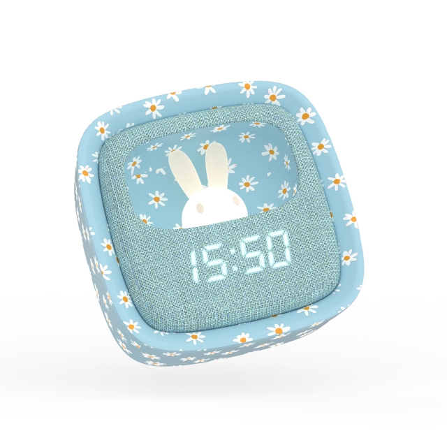 Mobility On Board Alarm Clock with Light Billy Clock Blue Flower