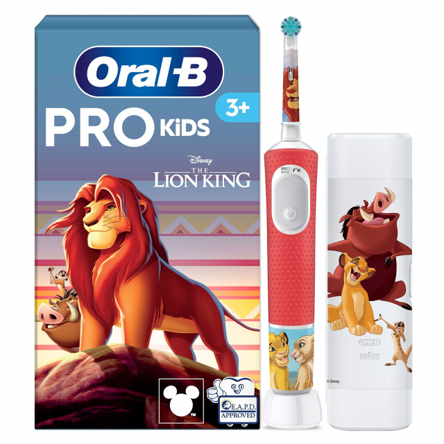 Oral B Eltandborste Vitality Pro Kids Lion King + resefodral