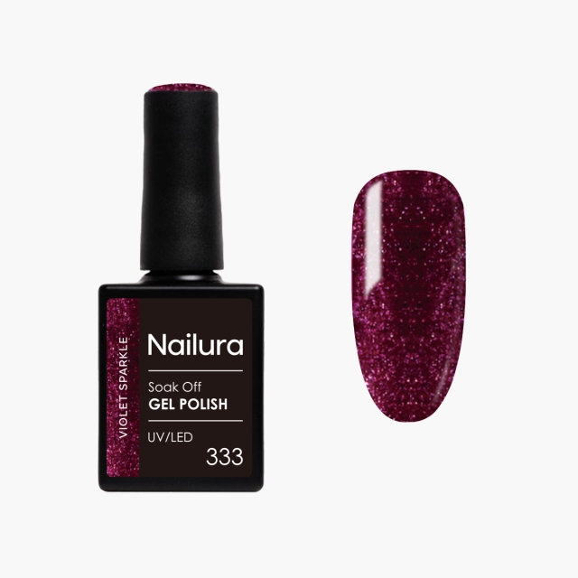 Nailura Gel Polish 333 - Violet Sparkle - 10 ml