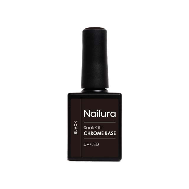 Nailura Chrome Base Black Gel - Black - 10 ml