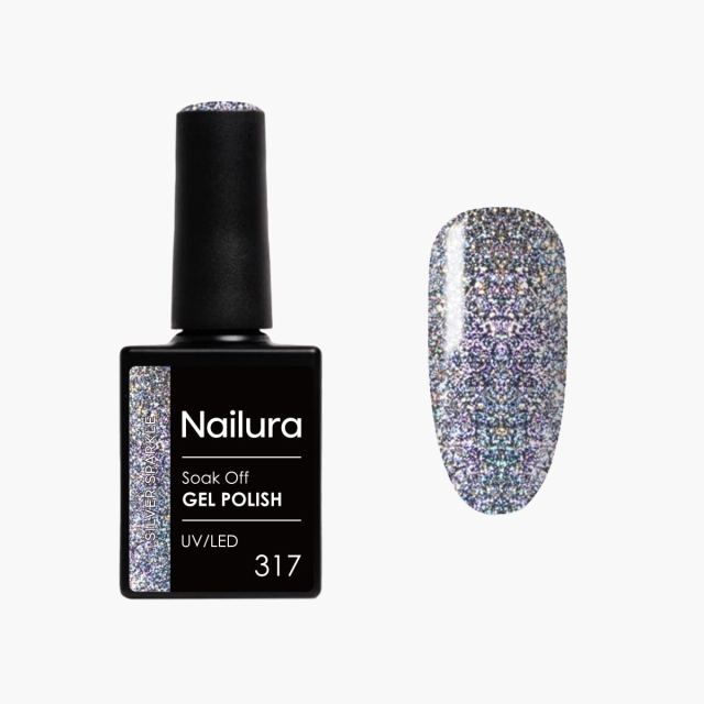 Nailura Gel Polish 317 - Silver Sparkle - 10 ml