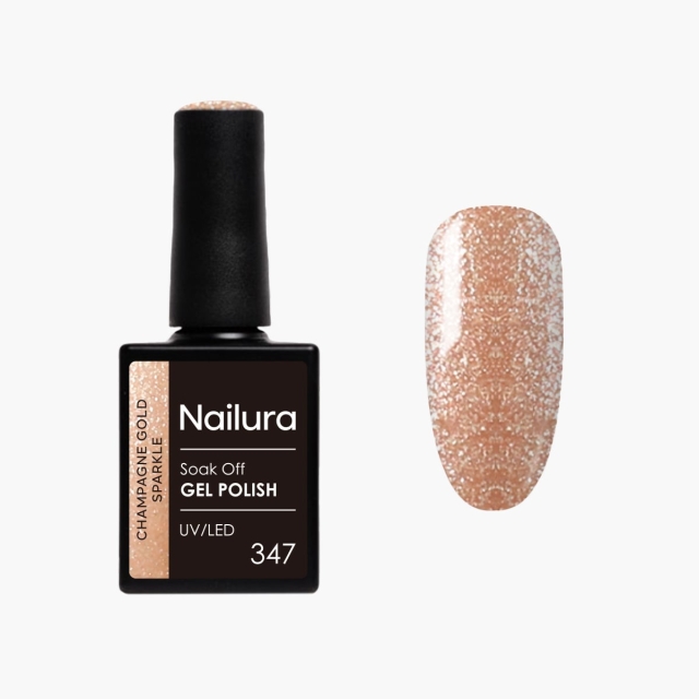 Nailura Gel Polish 347 - Champagne Gold Sparkle - 10 ml