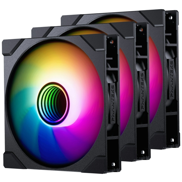 Phanteks M25 Gen2 140 mm PWM DRGB Reverse Fan, Black, 3-Pack This