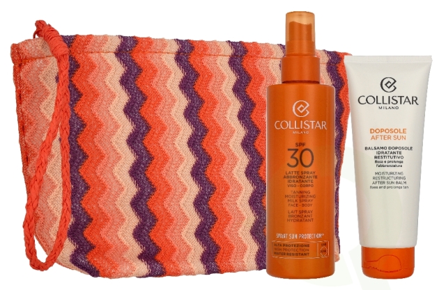 Collistar Sun Giftset 300 ml Tanning Spray Milk Spf30 200ml/After-Sun Balm 100ml/Pouch