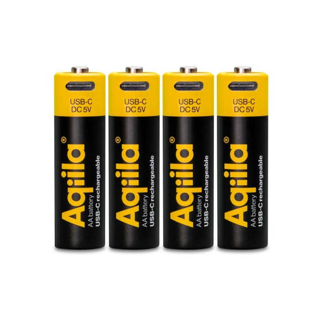 Aqiila - USB-C Rechargeable Battery - Size AA - 2000 mAh - 4 pack
