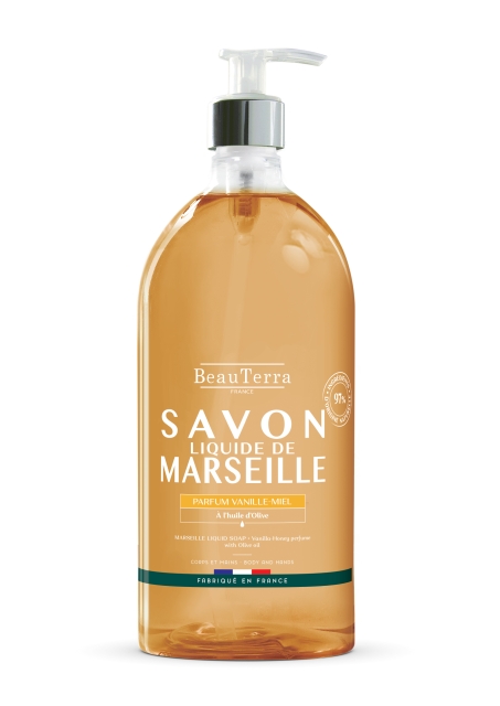 BeauTerra Marseille Liquid Soap - Miel Vanille - 1L