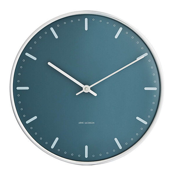 Arne Jacobsen Clocks Arne Jacobsen - City Hall Wall Clock - Ø29 cm - Blue