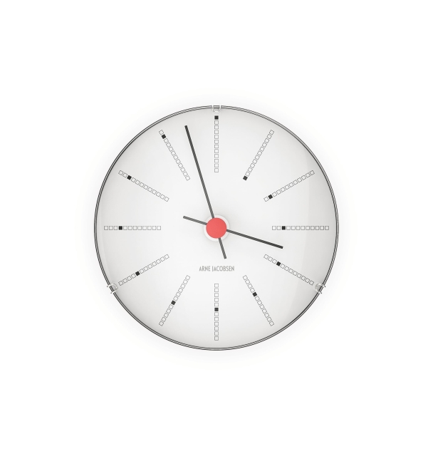 Arne Jacobsen Clocks Arne Jacobsen - Bankers Wall Clock - White/Black/Red - Ø12 cm