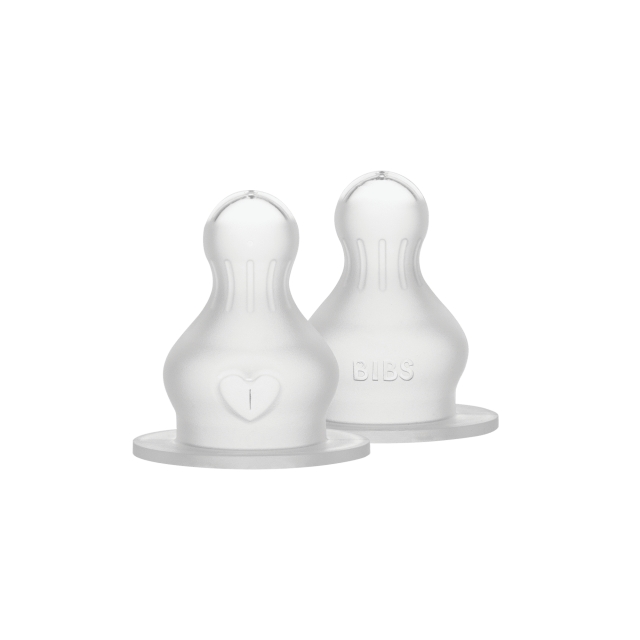 BIBS Baby Bottle Nipple Round Silicone - Fast Flow - 2 pack