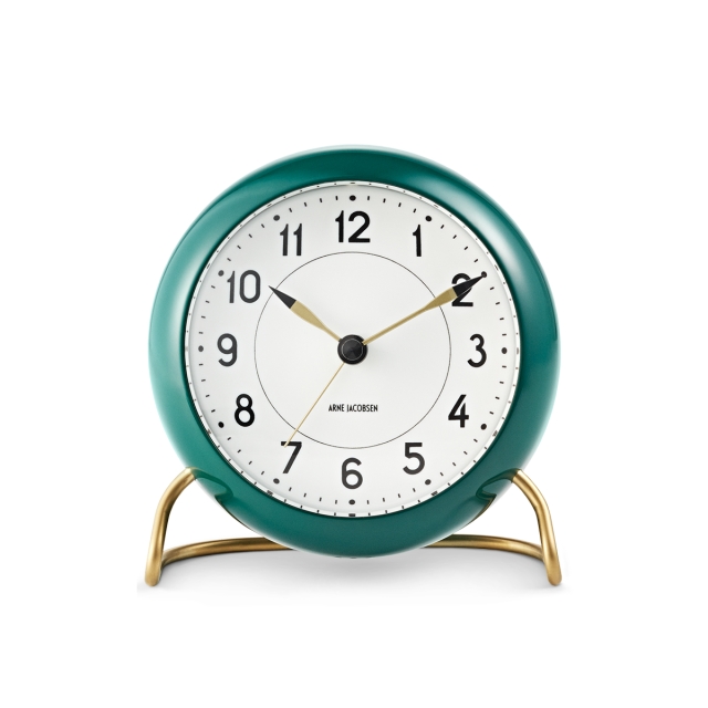 Arne Jacobsen Clocks Arne Jacobsen - Station Table ​Clock ​ - Ø11 cm - Green & White