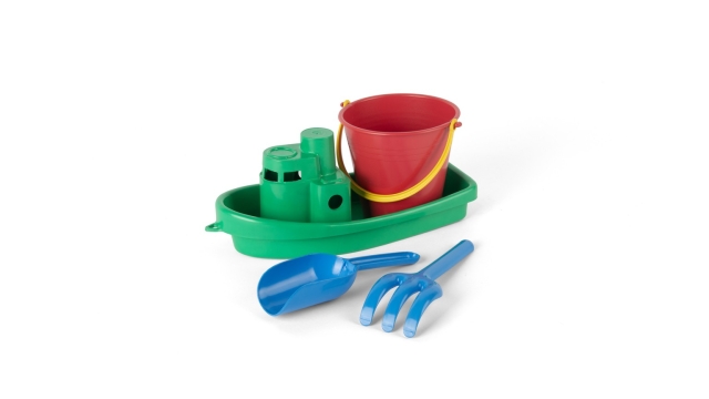Dantoy Classic Recycled green boat set in net (1431)