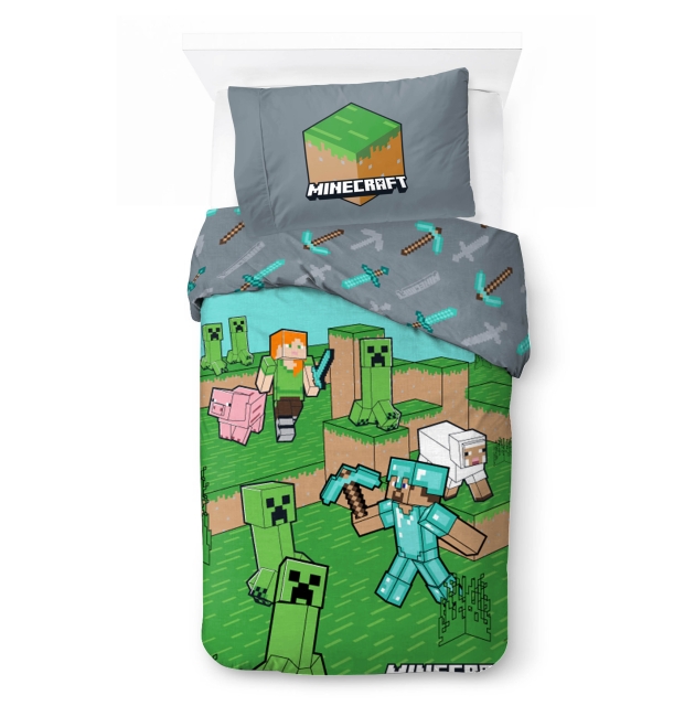 BrandMac Bed Linen - Adult Size 140 x 200 cm - Minecraft Animals & Mobs (1029637)