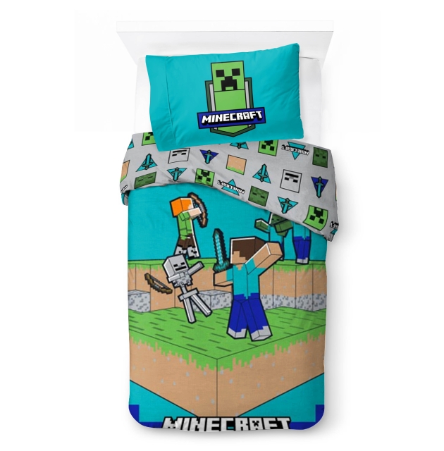BrandMac Bed Linen - Adult Size 140 x 200 cm - Minecraft The fight is on (1029658)