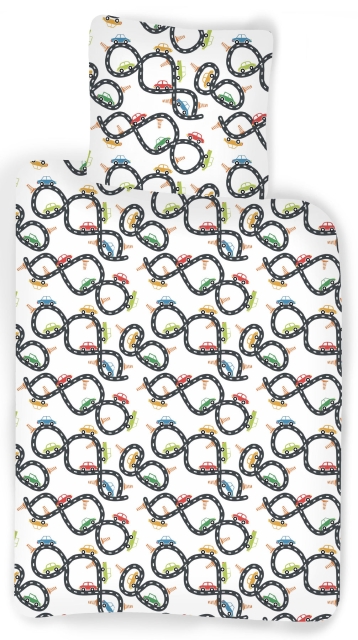 BrandMac Bed Linen - Junior Size 100 x 140 cm - Car Race (1000431)